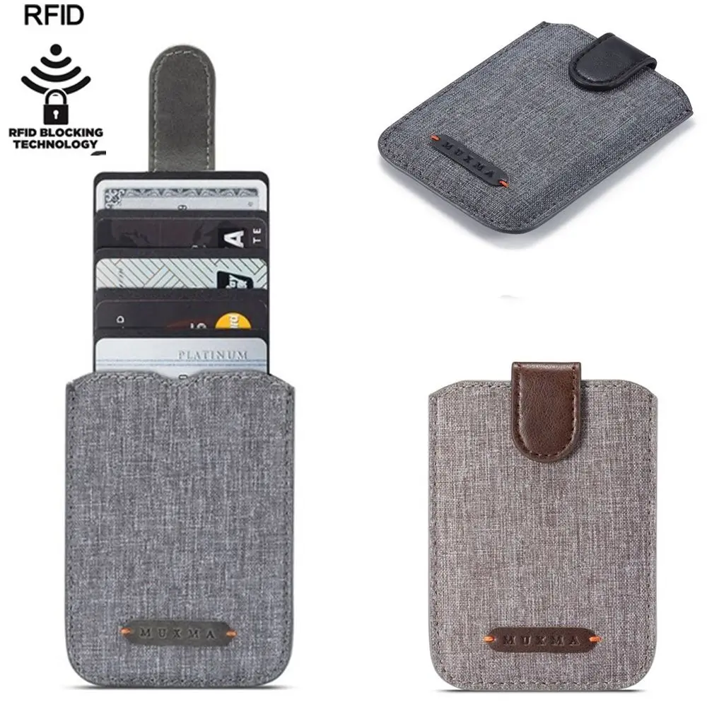 ملصق لاصق عالمي 5 سحب بو الجلود حامل بطاقة الائتمان محفظة الهاتف جيب بطاقات الائتمان الحقيبة حجب RFID