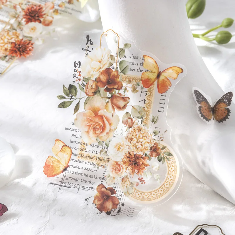 6 styles 10 pcs In full bloom in summer series PET stickers Scrapbooking Material handmade Diary Album Junk Journal Supplies