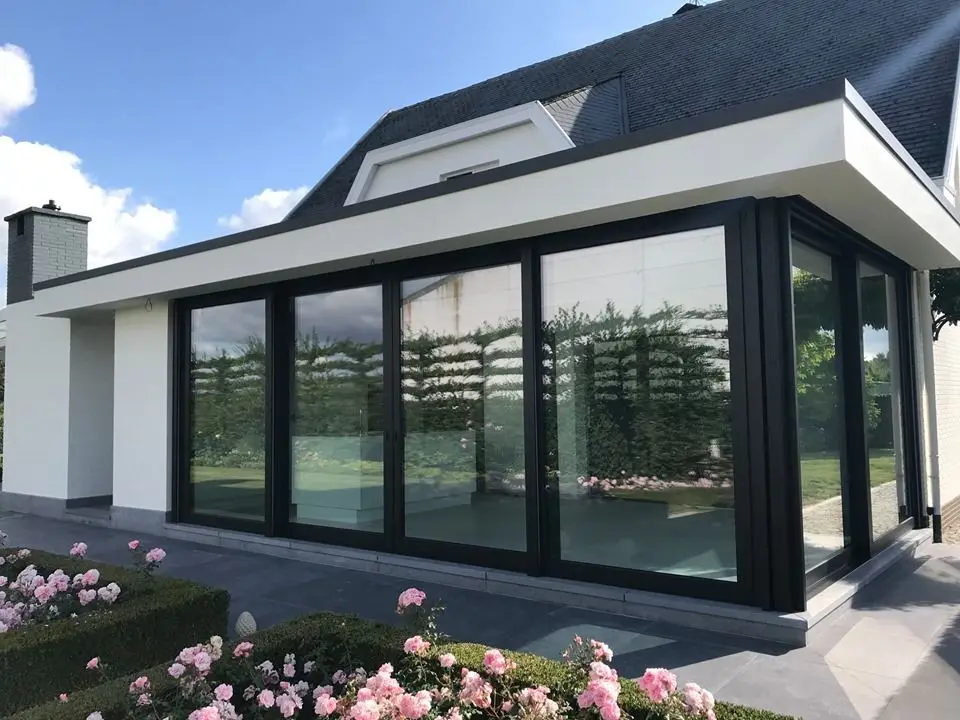 

Aluminum Alloy Sliding Glass Luxury Design Door Smooth Track Noise Reduction Function Sliding Door Soundproof Customized Color