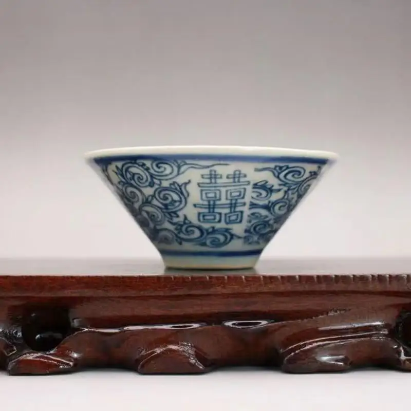 

Chinese antique blue and white porcelain "Xi" teapot teacup master cup