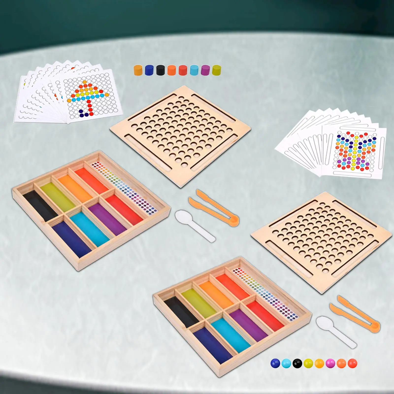 Giochi di perline di legno gioco di matematica Montessori smistamento e conteggio perline giocattolo per età 3 4 5 giochi per genitori e figli principianti bambini in età prescolare