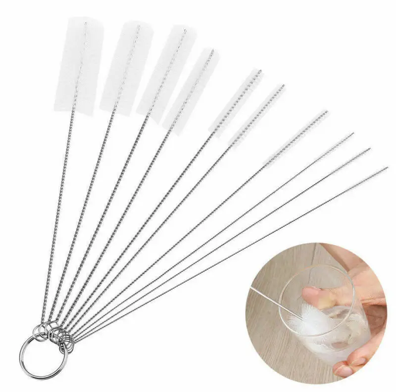 10Pcs/Set Household Bottle Brushes Pipe Bong Cleaner Glass Tube Fish Tank Pipe Brush Bottle Soft Hair Cleaning Brush Tools