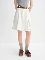 DUSHU Women's High Waist A-line Denim Skirt 2025 Autumn New Arrival Style Contrast Color Retro Denim Skirt No Belt 25DS83098 - Image 4