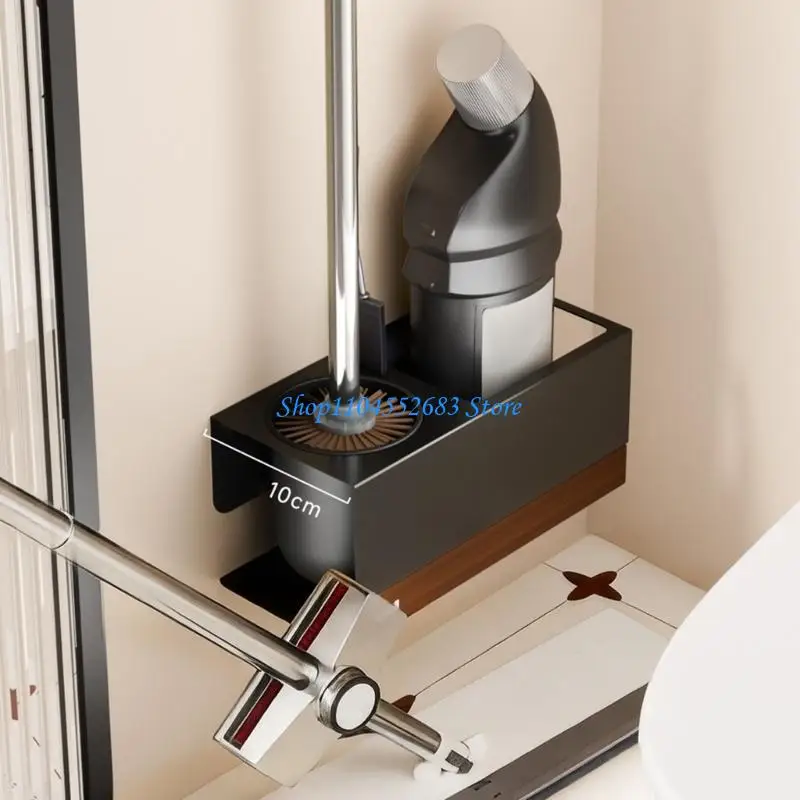 

Y6GD Stylish Toilet Brush Stand Wooden Emphasis & Waterproof Metal Finish for Home