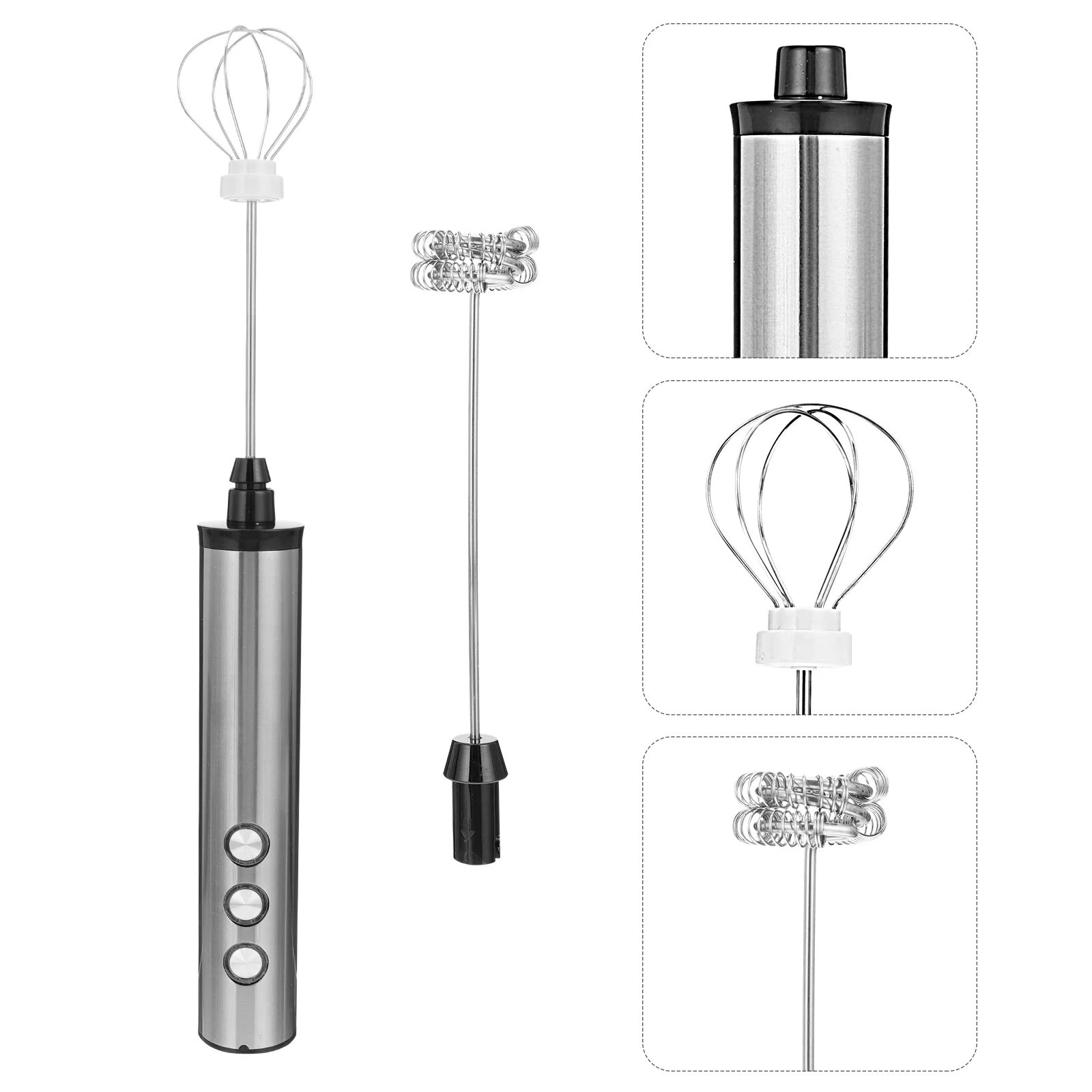 

Multifunctional Mixer Coffee Blender Handheld Milk Frother Electric to Bake Kitchen Bubbler Stainless Steel Foamer Blenders