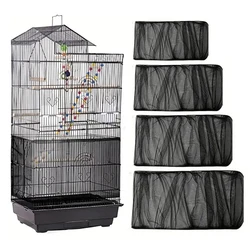 Adjustable Bird Cage Net Cover Birdcage Seed Feather Catcher Soft Skirt Guard Birdcage Nylon Mesh Netting for Round Square Cages