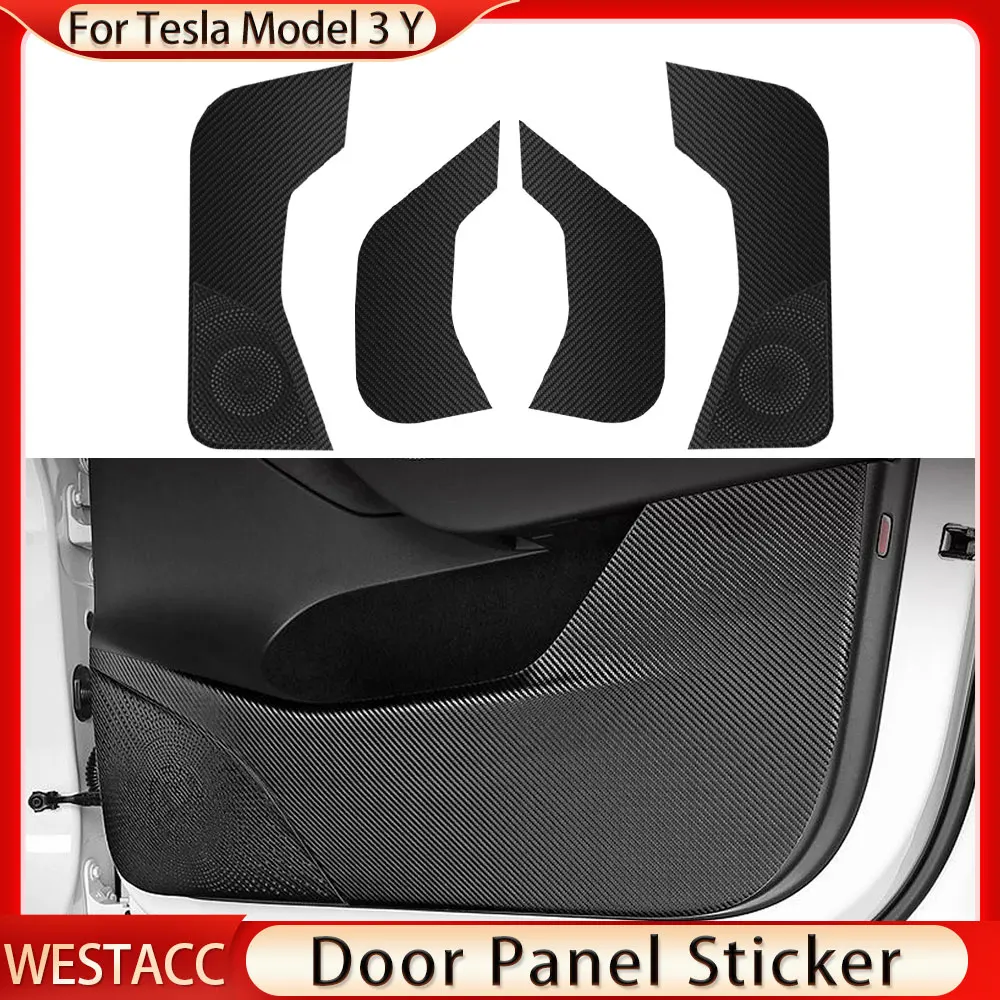 

Для Tesla Model 3 Model Y Model3 Modely наклейка на дверную панель кожаные дверные противоударные наклейки наклейка протектор аксессуары для интерьера