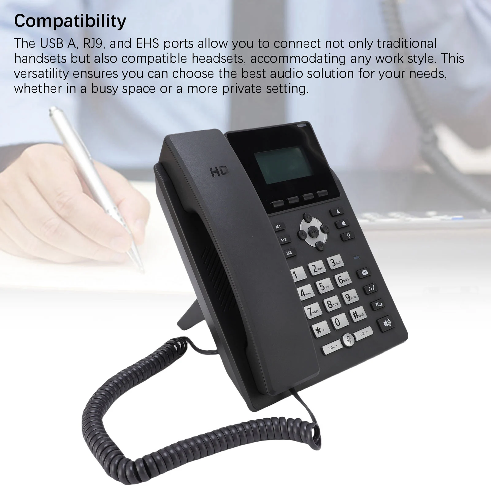 IP Phone Business IP Phone IP Phone VoIP Accounts 2.4 Inch Color Display Dual Port Gigabit Ethernet Desktop Business Media Phone - Imagen 3