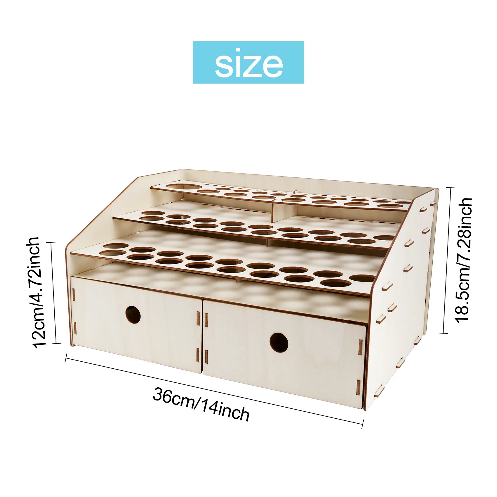 

Y69A DIY Wooden Organizer Paint Bottles Display Rack Brushes Holder Stand Storage Model Tool