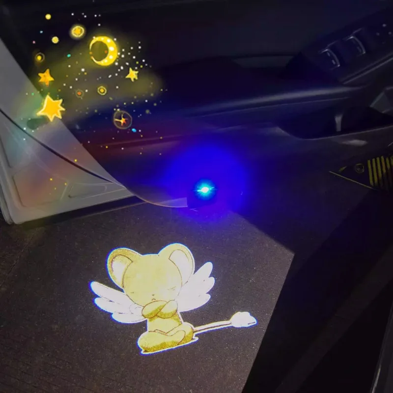 CardCaptor Sakura Car Door Projection Light Cute Cartoon Creative Personality Charging Wireless Welcome Light holiday gift