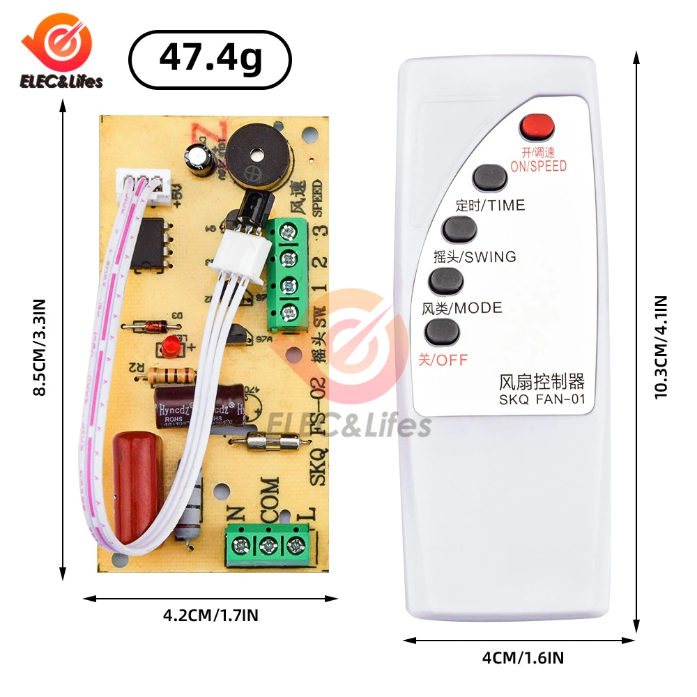 Imagem -02 - Universal Ventilador de Controle Remoto Modificado Placa de Circuito Placa de Controle Elétrico Ventilador Universal Placa de Computador tipo 110v240v
