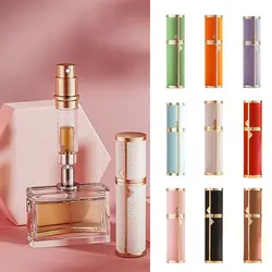 PU Leather Perfume Bottle Lychee Pattern 5ml Cosmetic Container Refillable Empty Ultra-fine Mist Fragrance Container Woman