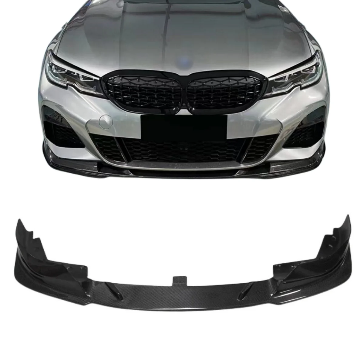 

Real Carbon Fiber 3D Style Front Lip For BMW 3 Series G20 G28 Carbon Black Front bumper Lip