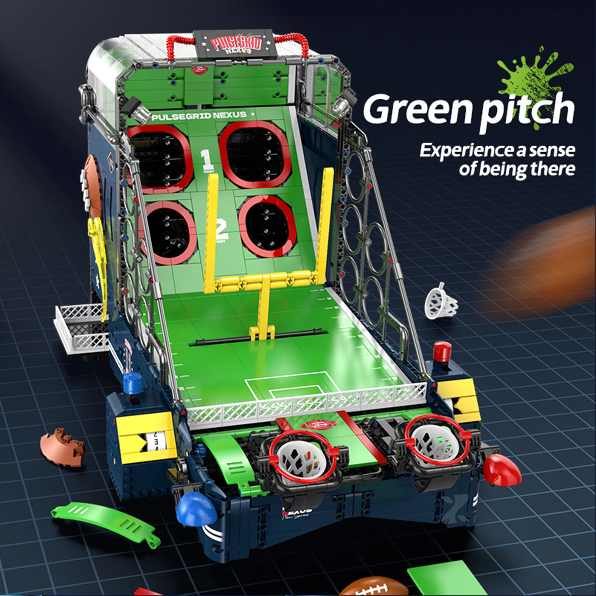 2272pcs Rugby Game Machine Building Blocks Creative electric Rugby Game Console Battle Game Bricks Toys for Kids Adults Gifts