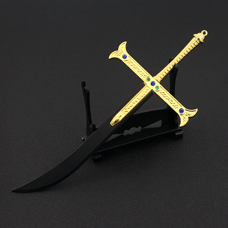 Juguete de Modelo de Espada Premium Dracule Mihawk, 24 cm/9.44 pulgadas, Metal de Aleación de Zinc, No Afilado, Perfecto para Coleccionistas