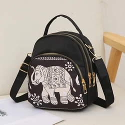Fashion Printing Backpack Women Large Capacity Nylon Rucksack Multilayer Crossbody Bag School Bags Waterproof Travel Knapsack