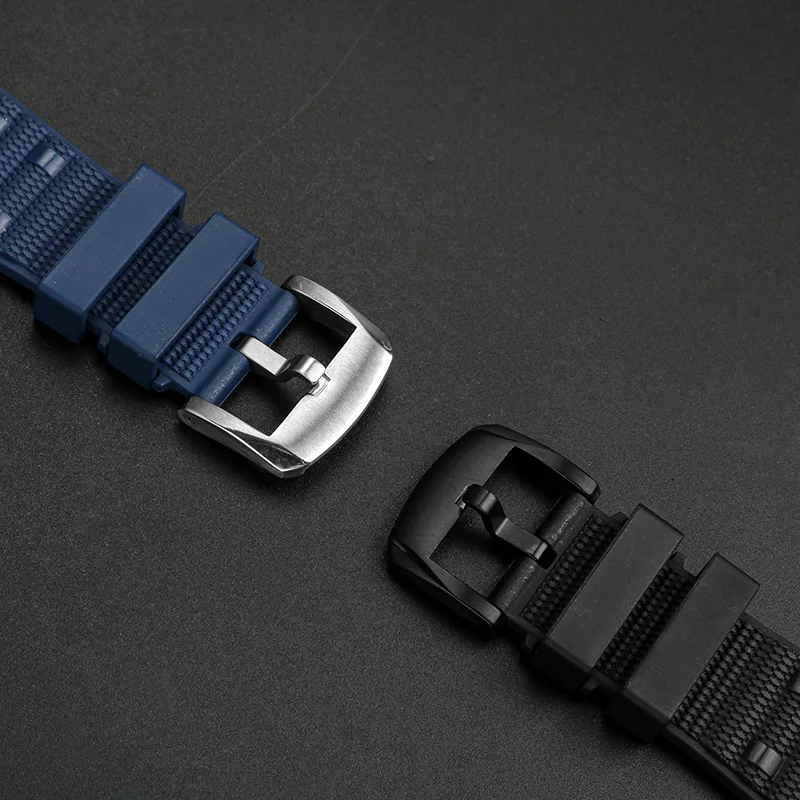 22mm 24mm nadaje się do Breitling Super Marine mechaniczny rozrząd B01 zegarek Avengers pasek do zegarka z gumy fluorowej dla mężczyzn czarny niebieski