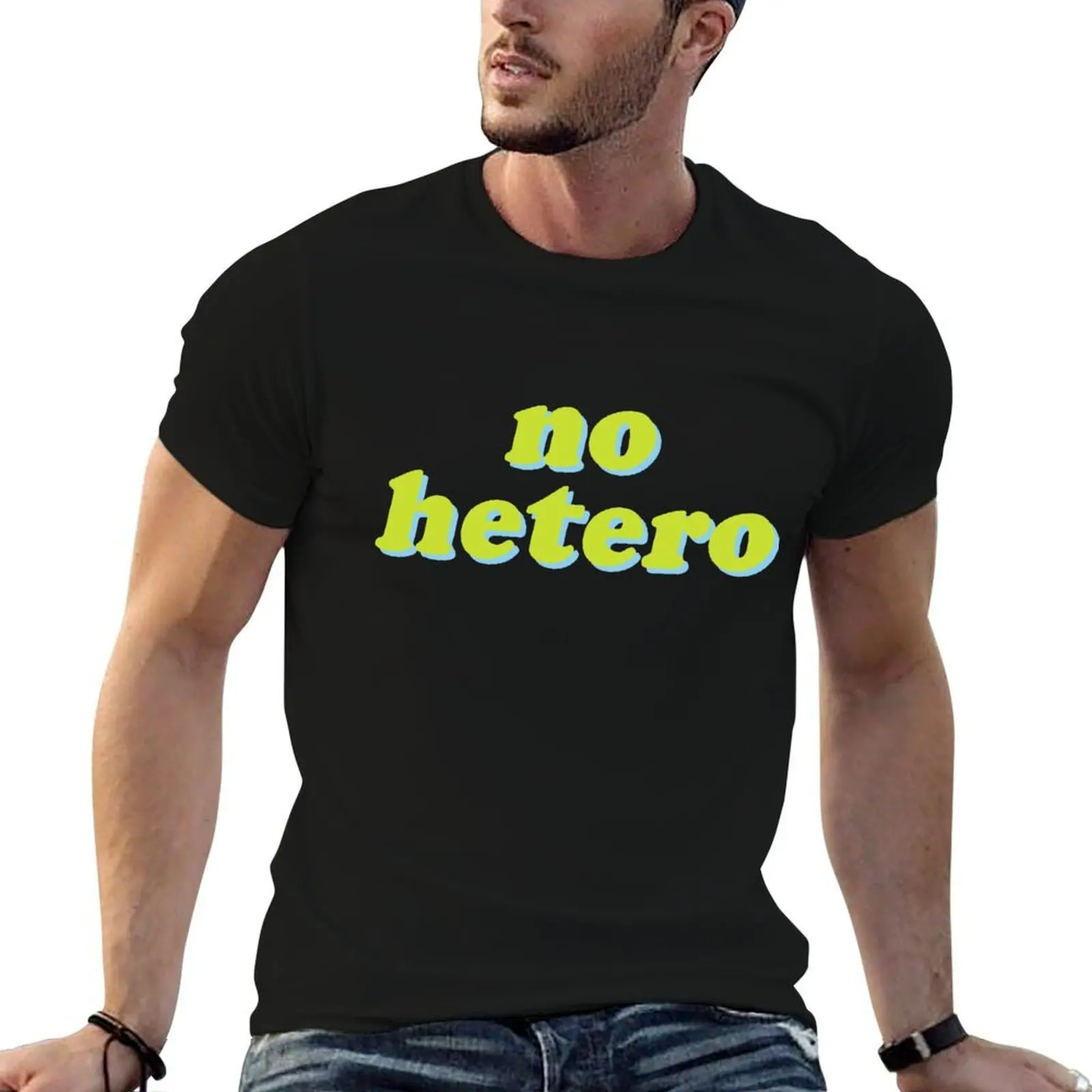 

no hetero #2 T-Shirt funny t shirts cotton cotton t shirt man t shirts for man cotton T-Shirt