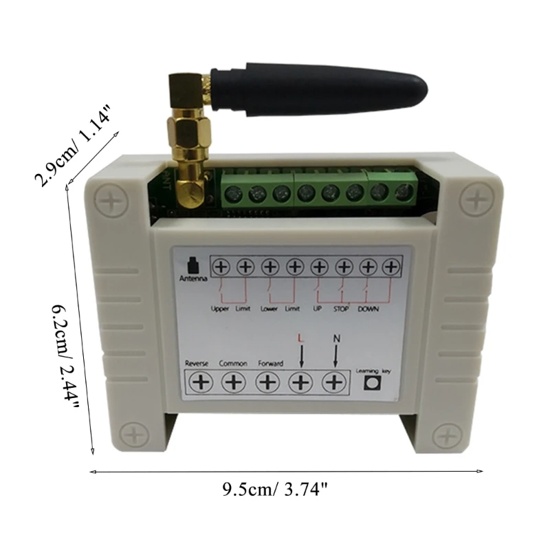 Industrial 2CH Wireless Remote Control LED Light Switch RF Transmitter 315/433 MHz Receiver with Limit Push Rod