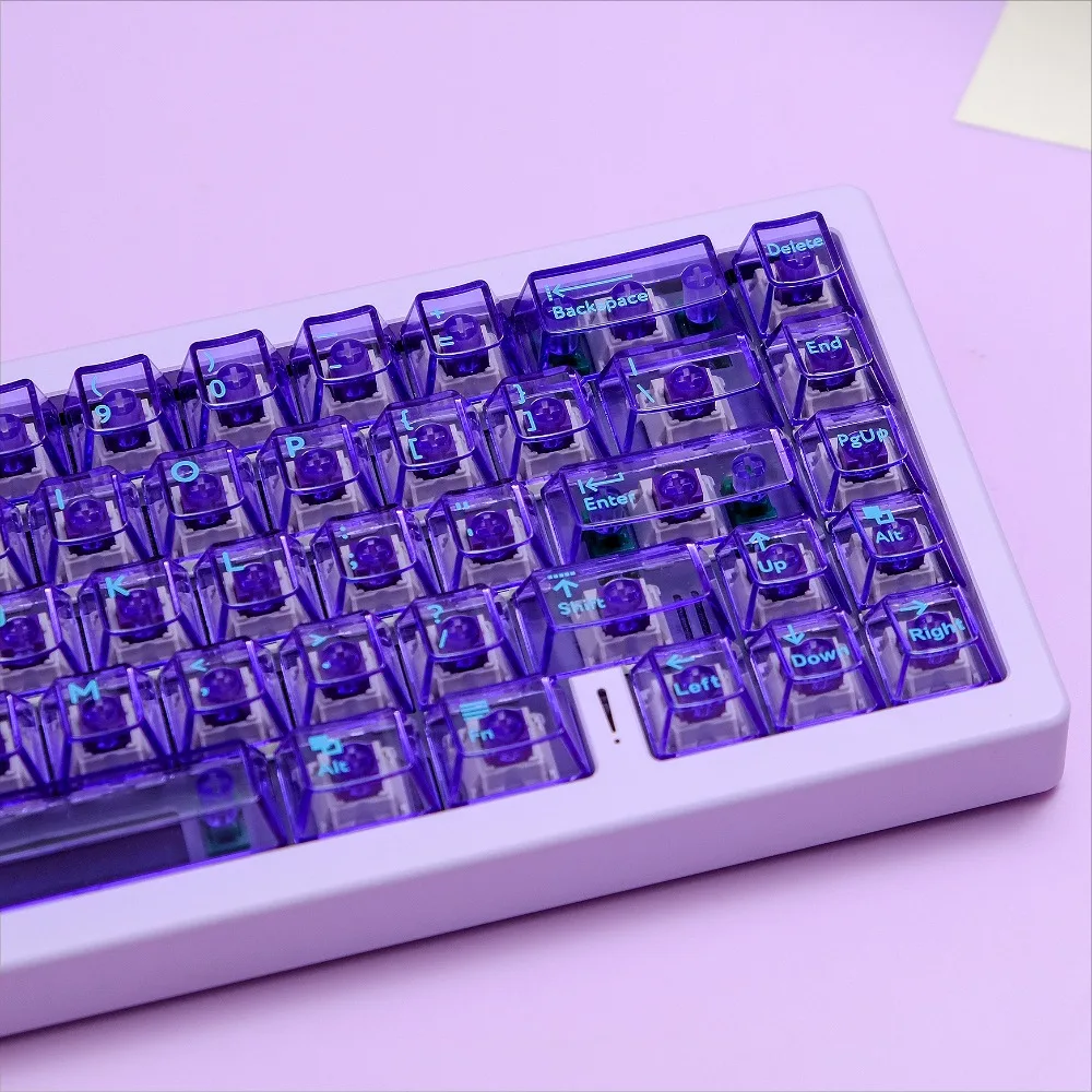 

Keyboard Keycaps, Purple Clear, Cherry 114 Keys PC for Cherry MX 104/87/61 Mechanical Keyboard Accessories