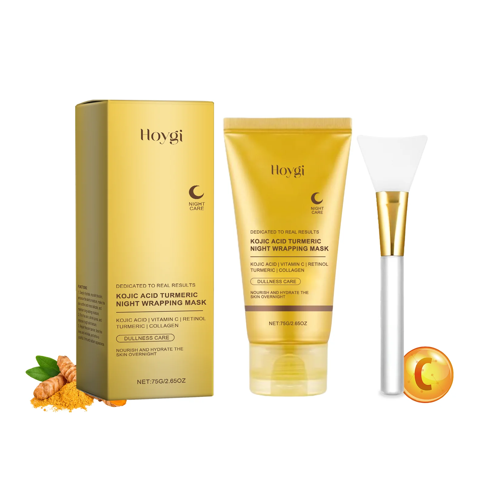 

Turmeric collagen peel-off mask deep hydration fade fine lines convergence shrink pores brightening mask facial skin care