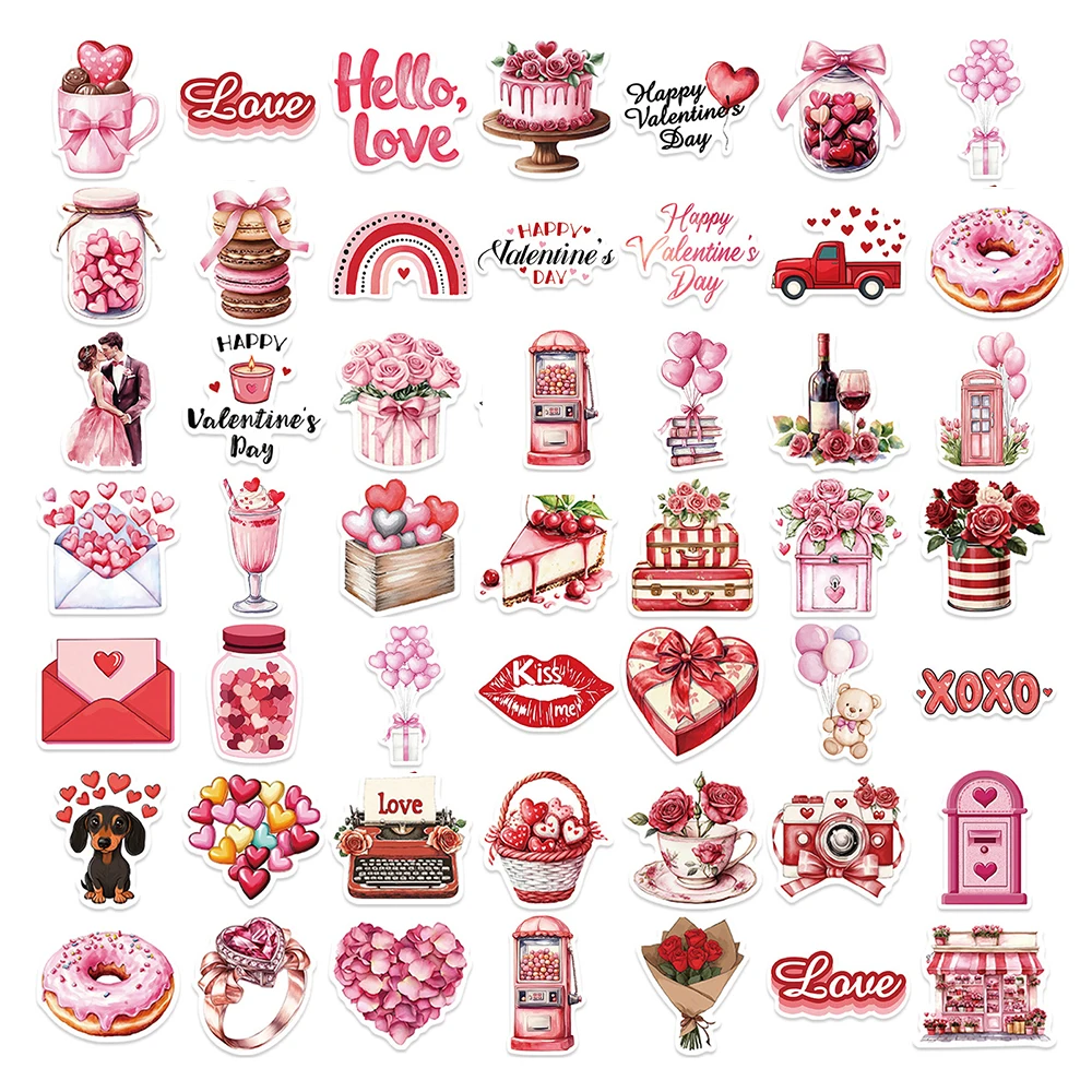 10/30/50 stücke Cartoon Rot Valentinstag Graffiti Aufkleber Romantische Liebhaber Aufkleber DIY Notebook Telefon Gitarre Vintage Aufkleber Dekor