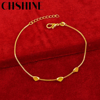 CHSHINE 925 Sterling Silver 18K Gold Three Diamond Shapes Bracelet For Women Wedding Engagement Party Fashion Charm Jewelry