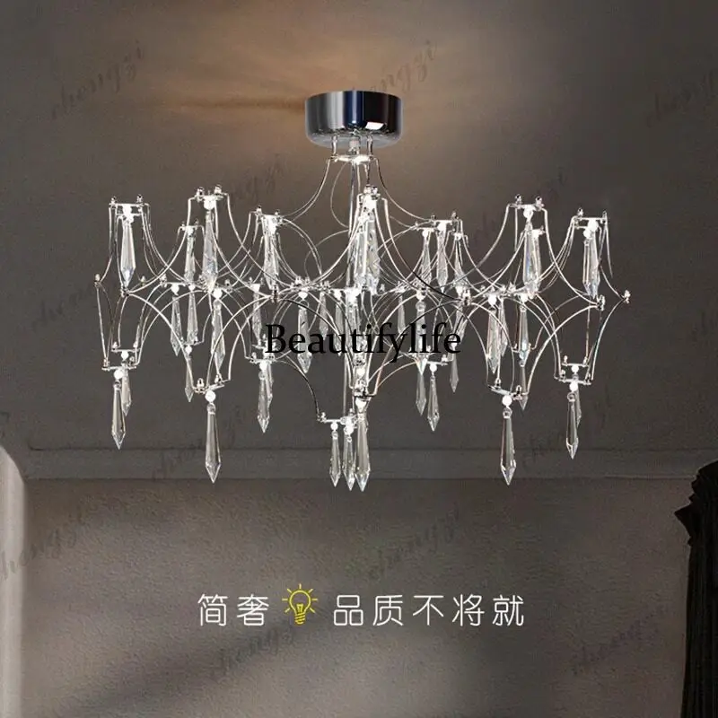 Living room crystal ceiling lamp villa bedroom dining room home creative high sense art modern hall chandelier