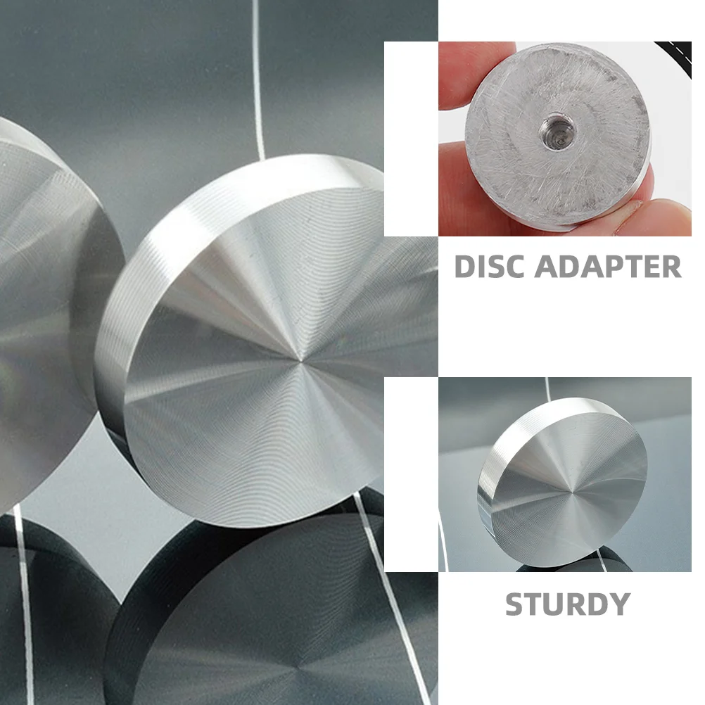 4 Pcs Round Solid Aluminum Cake Circle Disc Discs Adapter Table Base for Glass Top Dining Alloy Tea Metal