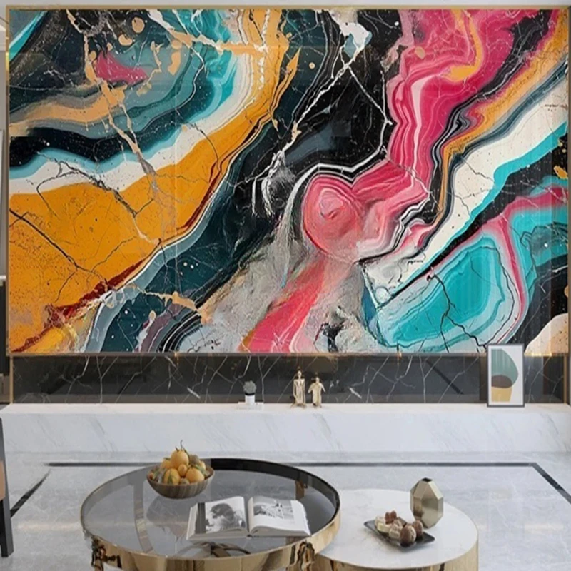 European Style Wallpaper Custom Abstract Mural Graffiti Marble Texture Modern Living Room TV Sofa Background Wall Papers 3D
