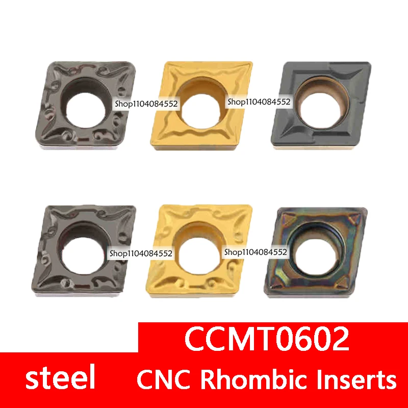 CNC Rhombic Bore Inserts CCMT060202 CCMT060204 GP TM Bore Boring Alloy Inserts CCMT060208 Single Sided 6mm