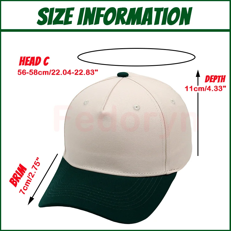 Fedoryn Custom 5-Panel Baseball Hat Unisex Patchwork Cotton Cap Letter Embroider Brand Design DIY Print Sun Hat Wholesale image 3