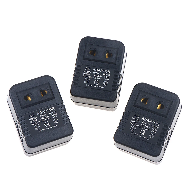 EU & US Plug Voltage Converter, 50W Step Up/Down Transformer AC 110V/220V