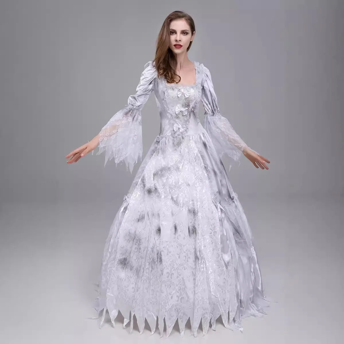 

2024 New loween Horror Bride Performance Costume Zombie Bride Long Dr Role Plang Outfit Chinese Stage Ethnic Women's ...