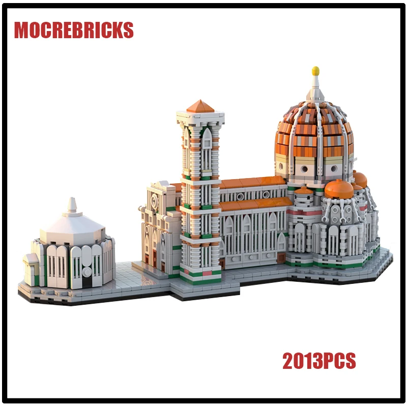 New Idea Urban Street View Architecture Cathedral of Florence MOC Technic Building Block Model DIY Creative Bricks Toys For Kids