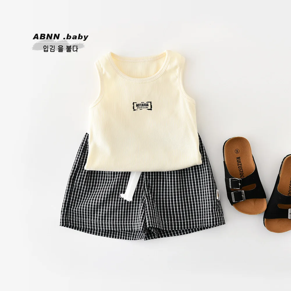 2026 New Kids Boys Summer Sleeveless Knit Tank Tops Thin Soft Stretchy Breathable Basic Undershirts Casual Toddler Baby Daily