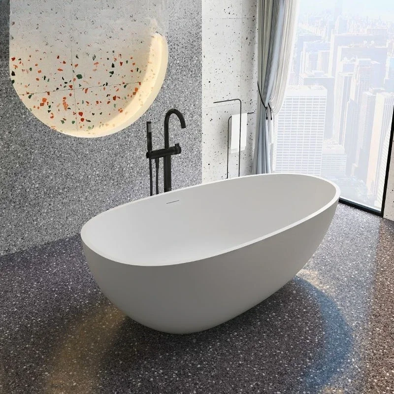 Polymer artificial stone bathtub Small apartment family independent integrated hotel B & B Internet celebrity goose egg bathtub