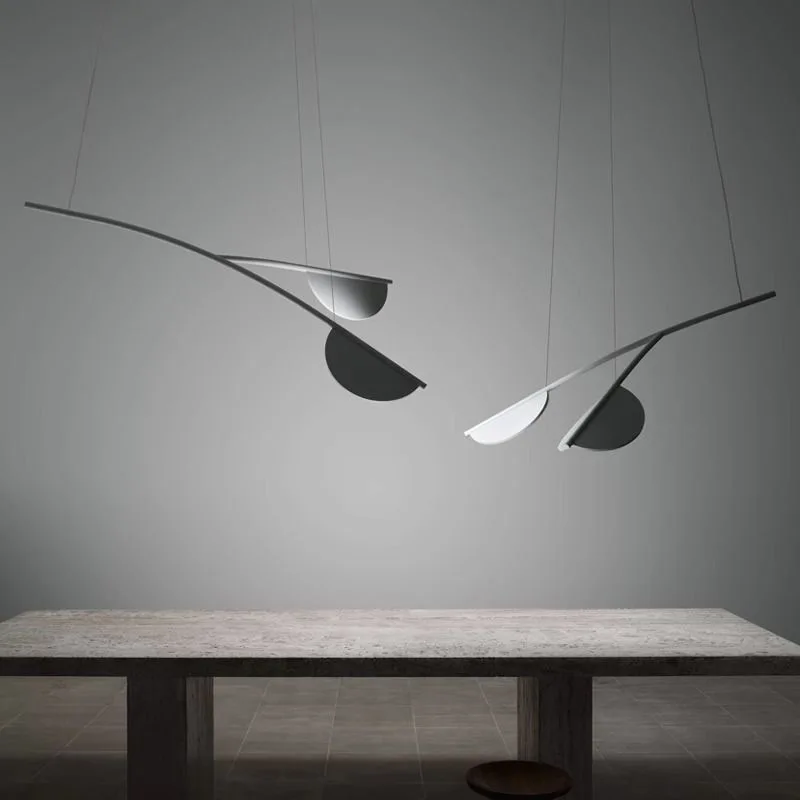 Italie Restaurant île Art lustres lampe de Table à manger longues feuilles salon de thé concepteur moderne créatif lumières nordique