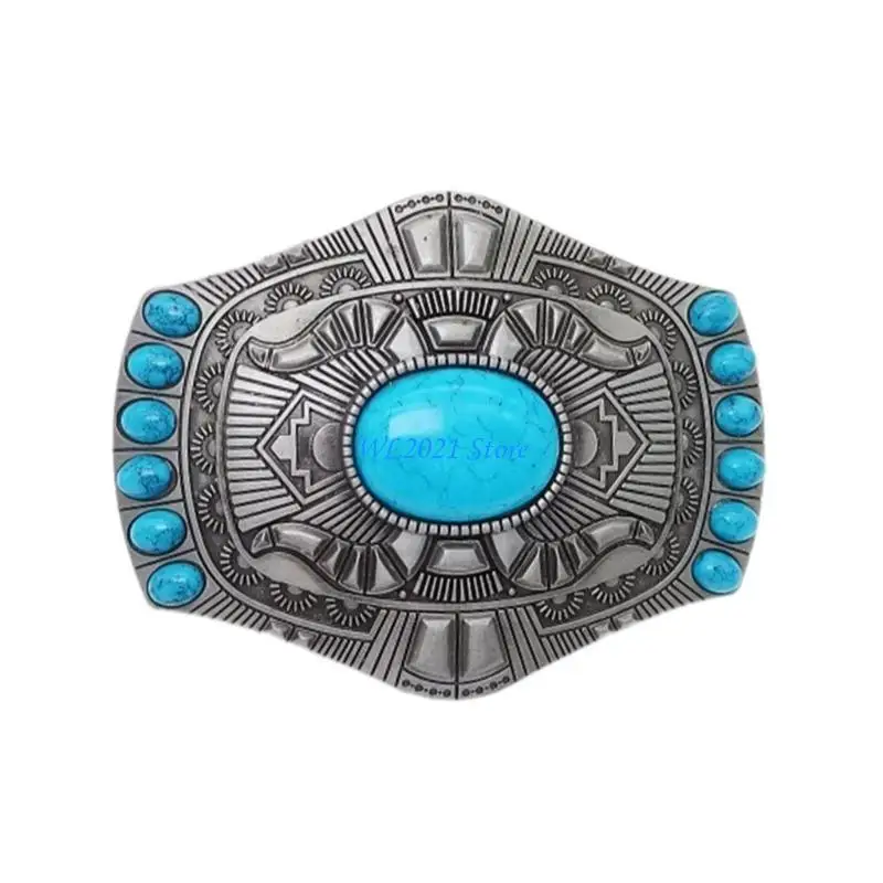 

G5GC Ethnic Belt Buckle with Relief Floral Pattern Adult Teen Belt Buckle Replacement Replace Craft Belt Buckle Replacements
