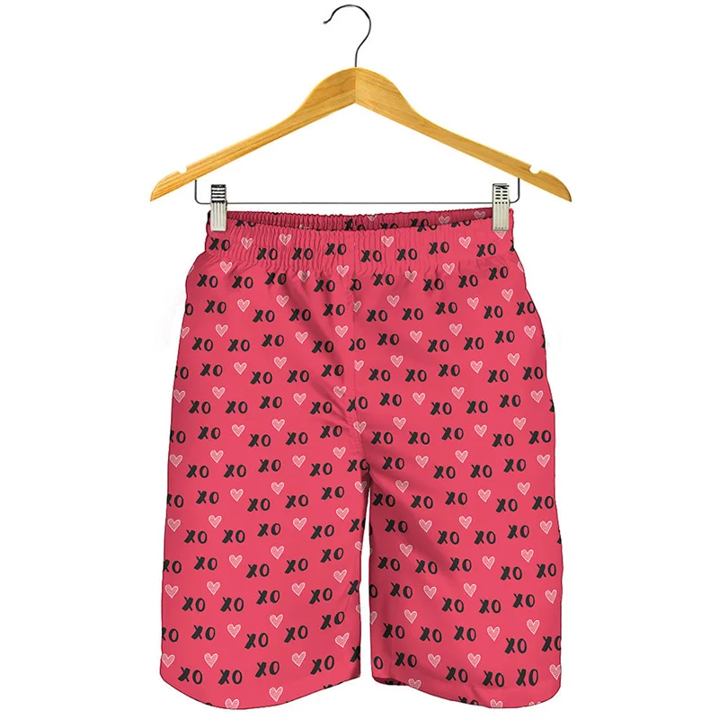 Valentine's Day Love Heart 3d Print Beach Shorts For Men Women Summer Holiday Kids Swim Trunks Quick Dry Surf Board Shorts