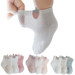 3Pairs/lot Summer Spring New Baby Socks Cotton Animal Socks strawberry Cute Cool Thin Kids Socks Mesh Colorful Children Socks