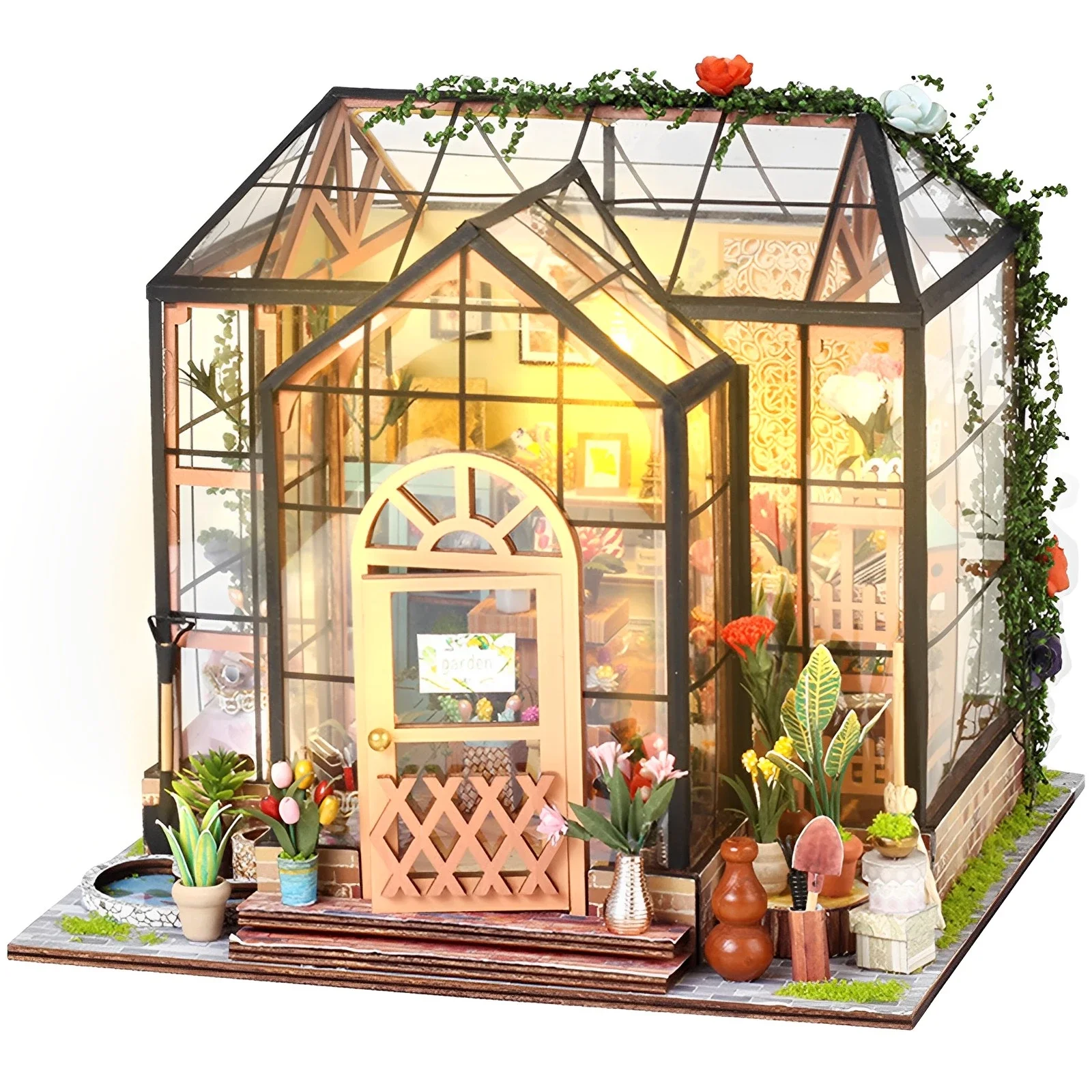 

DIY Miniature House Kit with LED Light Creative Dollhouse Model with Furniture 3D Miniature Dollhouse For Adult Handmade Gifts