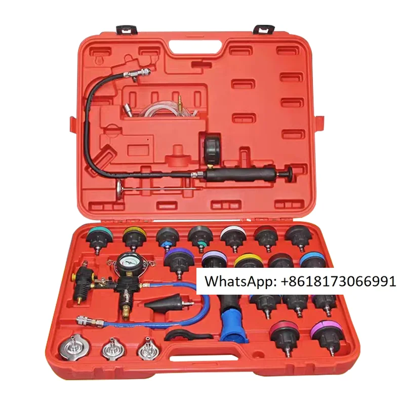 

34 piece set of car water tank pressure gauge, water tank leakage tester, antifreeze vacuum replacement and filling tool