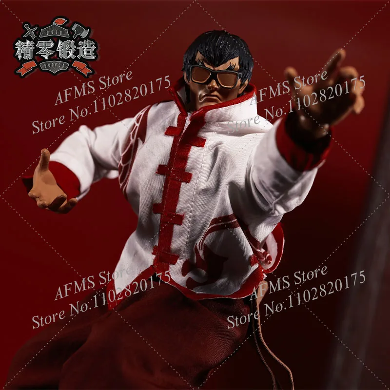 ألعاب العاصفة 1/12 الرجال الجندي طباعة معطف السراويل الكونغ فو موحدة فنون الدفاع عن النفس بدلة تدريب الزي ‌   تناسب جسم شخصية الحركة مقاس 6 بوصة