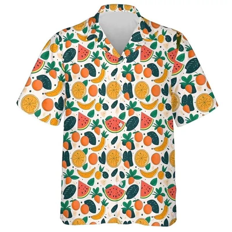 الصيف ثلاثية الأبعاد الأفوكادو قمصان مطبوعة للرجال الأطفال موضة الشارع الشهير قصيرة الأكمام تي شيرت للجنسين قمصان هاواي البلوزات Camisa