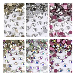 YongNing quanlity Clear AB Non hotfix Rhinestones flat back crystals glass stone strass glitters for 3d nail garment wedding