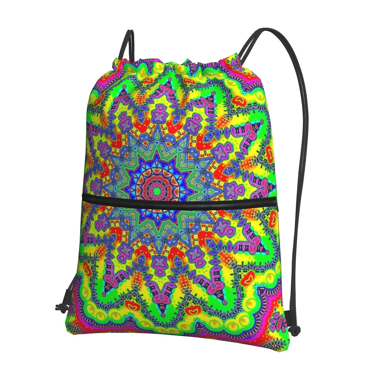 

Psychedelic Trippy Acid LSD Art Backpacks Casual Drawstring Bundle Pocket Sundries Bag Book Bags for Travel School