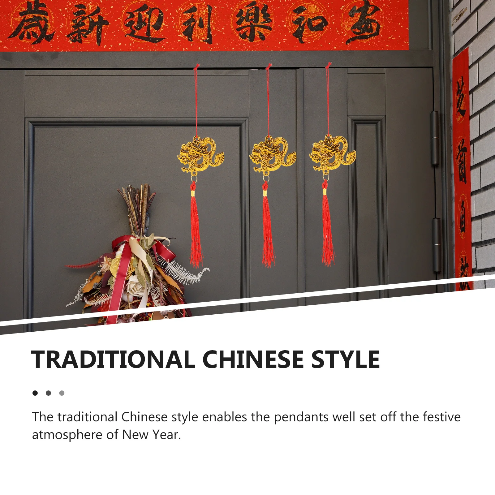 

6Pcs New Year Bonsai Pendant Chinese Style Hanging Decoration for Home Office Restaurant Mall Spring Festival Hanging Ornament