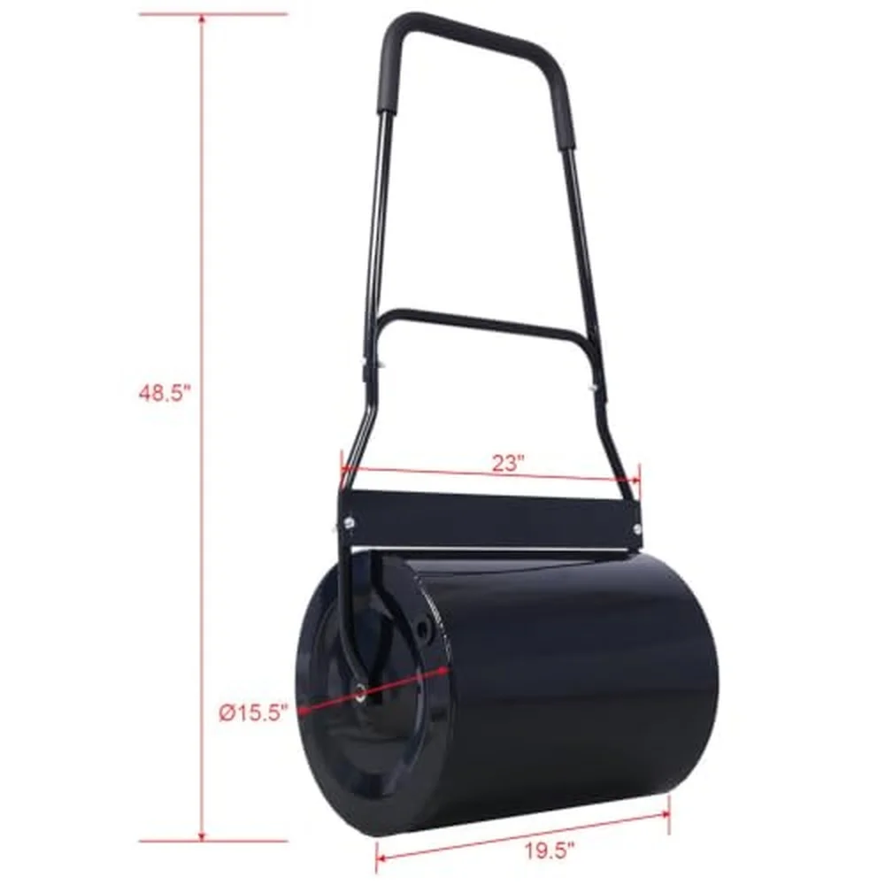 16 Gallon Lawn Roller Steel Push Pull Garden Roller with U Shaped Handle