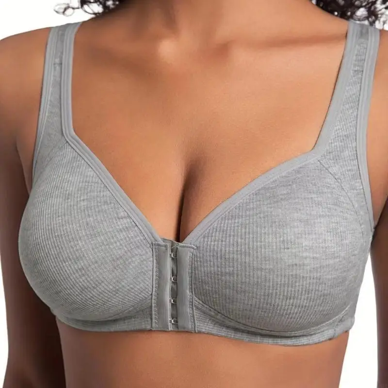 

L38E Seamlessly Push Up Bra Front Hook Closure Cotton Comfort Flexible Straps